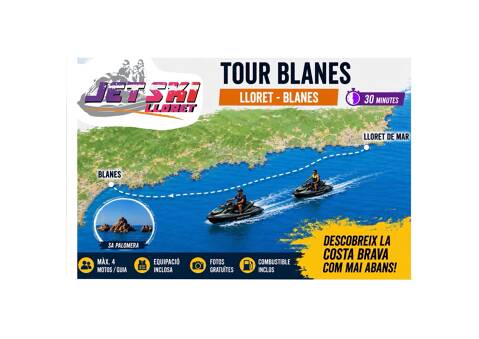 Jet ski excursion from Lloret de Mar to Blanes