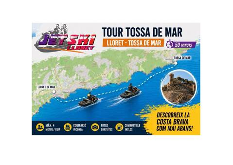 Jet ski excursion from Lloret de Mar to Tossa de Mar